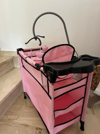 Cuna de Juguete con Trona para Muñecas