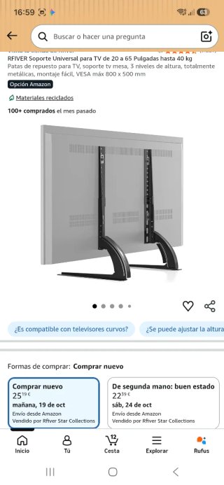 Soporte Universal TV RFIVER 20-65 Pulgadas
