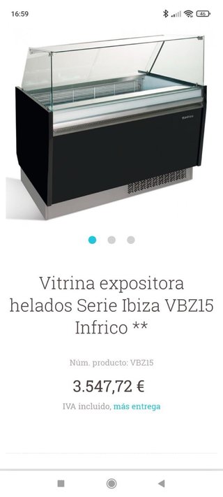 Vitrina Expositora Helados Infrico Serie Ibiza