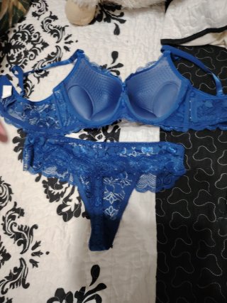 Conjunto de lencería azul