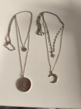 Set 2 Collares Dobles de Acero