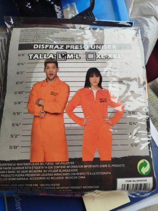 Disfraz de Preso Unisex Talla M-L