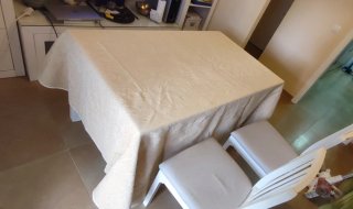 Ropa para mesa camilla beige