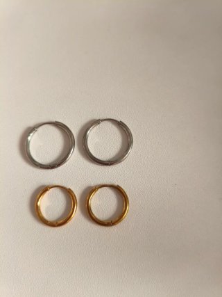 Set de 2 Pares de Pendientes Aro Acero