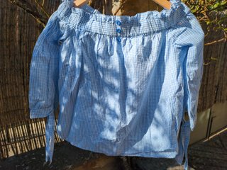 Camisa H&M Vichy Azul Talla S