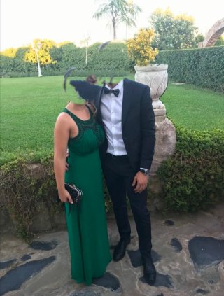 Vestido largo de fiesta verde