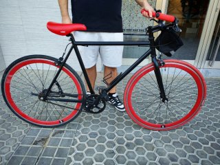 Bicicleta Fixie Urbana Negra y Roja