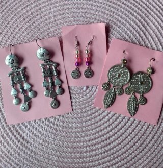 Set de 3 Pares de Pendientes Plateados