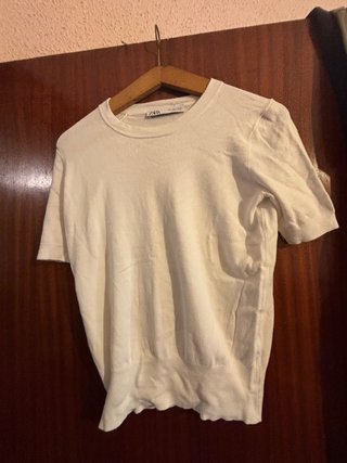 Camiseta de punto blanca Zara