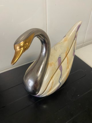 Figura de Cisne Vintage Porcelana Davor