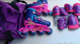 Patines en línea con bolsa y protecciones