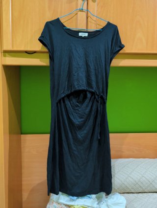 Vestido de lactancia manga corta negro talla 38-40