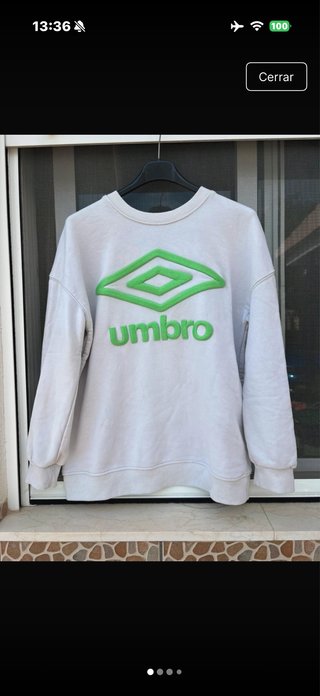 Sudadera Umbro Vintage Blanca y Verde