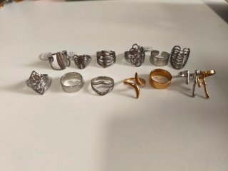 Set de 12 Anillos de Acero Inoxidable