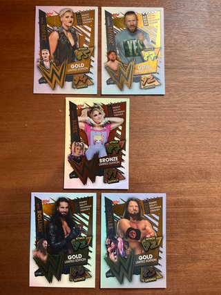 5 Cartas Topps WWE Slam Attax Limited Edition