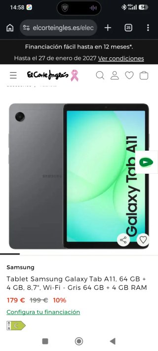 Samsung Galaxy Tab A11 64GB Gris