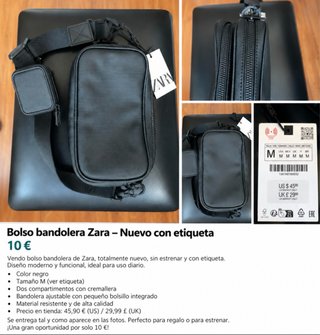 Bolso Bandolera Zara Negro