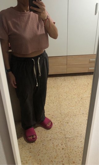Crop top rosa palo