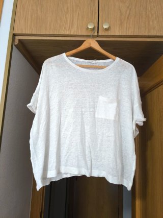 Camiseta de lino blanca Mango