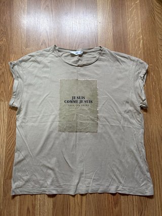 Camiseta Mango Beige Talla M