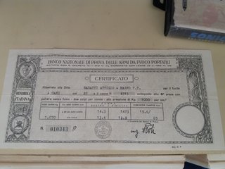 certificato vintage banco nazionale di prova