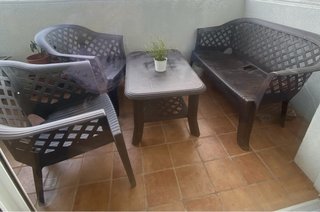 Conjunto de Terraza: Mesa, 2 Sillas y Sillón