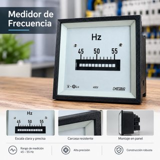 Medidor de Frecuencia Analógico 45-55 Hz