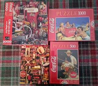 Lote 4 Puzzles Coca-Cola 2000, 1000 y 500 piezas