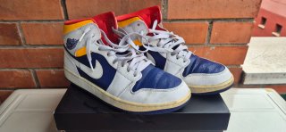 Nike Air Jordan 1 Mid Royal Blue Laser Orange