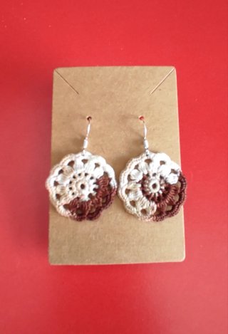 Pendientes crochet. Artesanales. Plata 925.