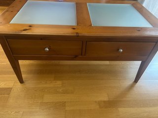 Mesa de Centro de Madera y Cristal