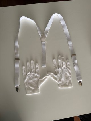 Accesorios Disfraz Mimo: Guantes y Tirantes