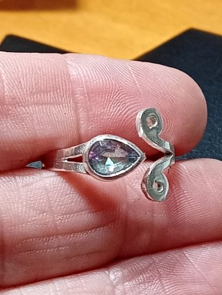Anillo de Plata de Ley topacio mistico
