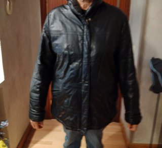 Chaquetón mujer de cuero negro