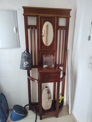 Perchero de Madera con Espejo