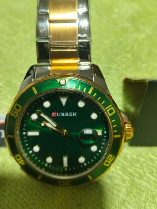 Reloj Curren Hombre Verde y Dorado