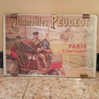 Cuadro Publicitario Antiguo Peugeot
