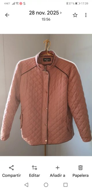 Parka Acolchada Rosa, Talla XXXL.
