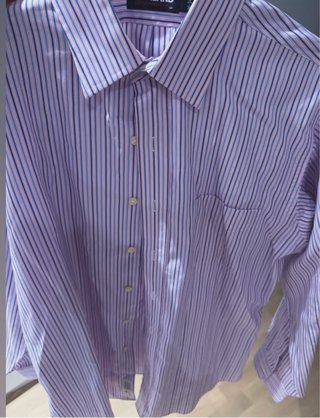 Camisa de vestir a rayas, talla L
