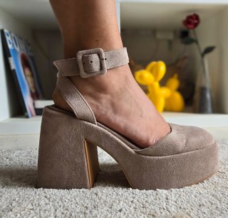 Sandalias de tacón MIMSHOES beige Talla 36