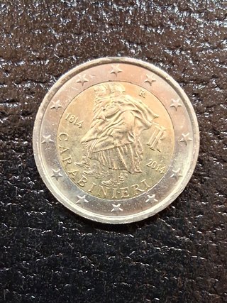 Moneda 2 Euros Italia 2014 Carabinieri
