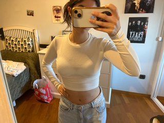 Top Blanco de Manga Larga