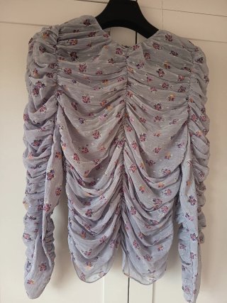 Blusa Gasa Malva con Brillo Zara Talla M