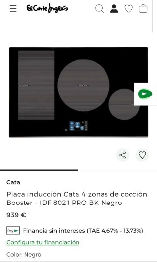 PLACA INDUCCIÓN CATA IDF 8021 PRO BK A ESTRENAR