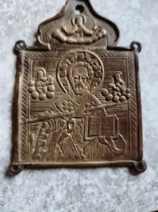 Placa Religiosa de bronce o laton