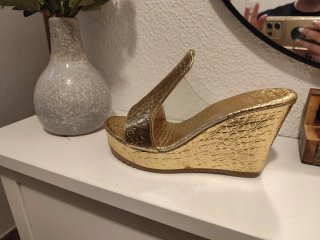 Zapatos de Fiesta Dorados Talla 38