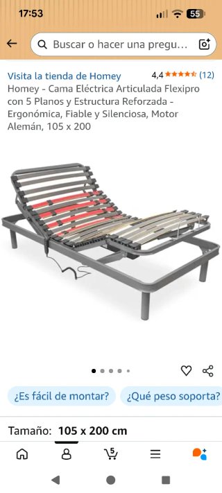 Cama Eléctrica Articulada Homey 105x200