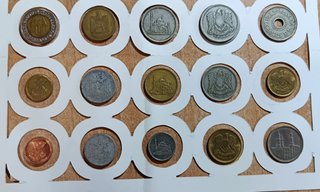Lote de 15 monedas diferentes de Egipto