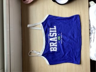 Camiseta de tirantes azul Brasil
