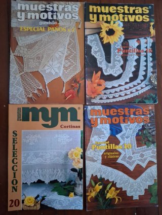 Lote de revistas Muestras y Motivos de ganchillo